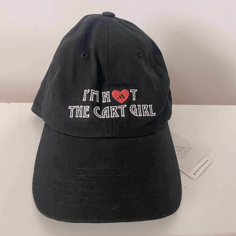 NWT! adidas Women's golf cap I'm Not The Cart Girl, Black OS